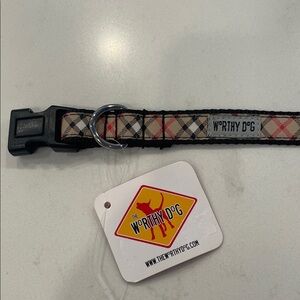 Plaid Dog Collar with Black Accents